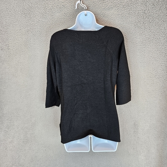 Silk Assets DVF Pull Over Silk Blend  Black Sweater Asymmetrical Neckline - Picture 5 of 9